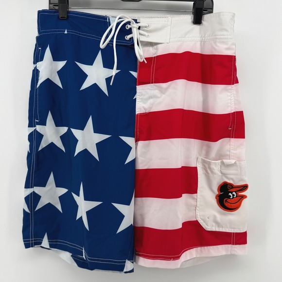 G-III Sports by Carl Banks Other - G-III Sports Baltimore Orioles Board Swim Shorts XL Red White Blue Stars Stripes